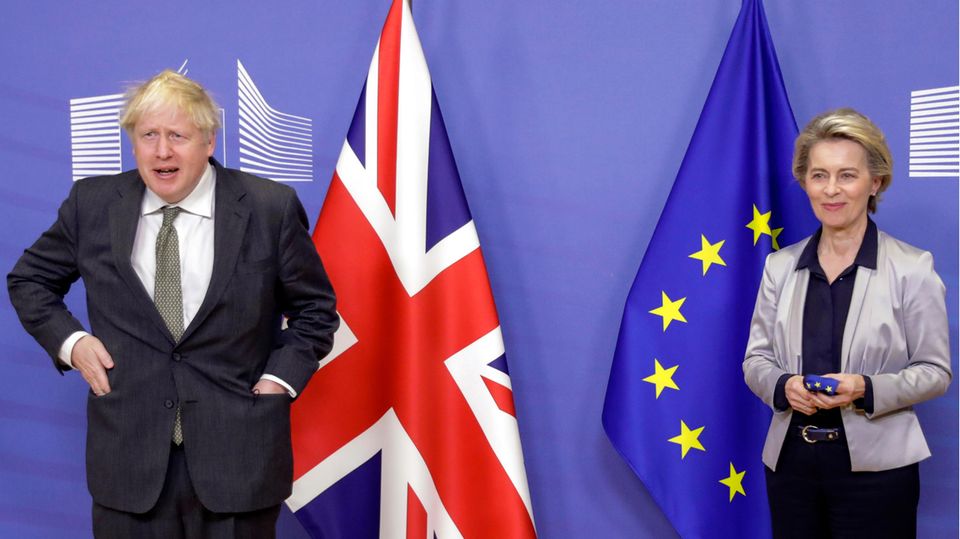 Ursula von der Leyen, Präsidentin der EU-Kommission, und Boris Johnson, Premierminister von Großbritannien