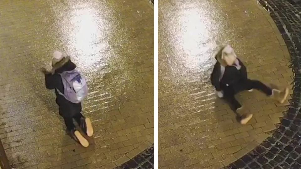 Blitzeis sorgt für Slapstick-Szenen auf den Straßen von Kiew