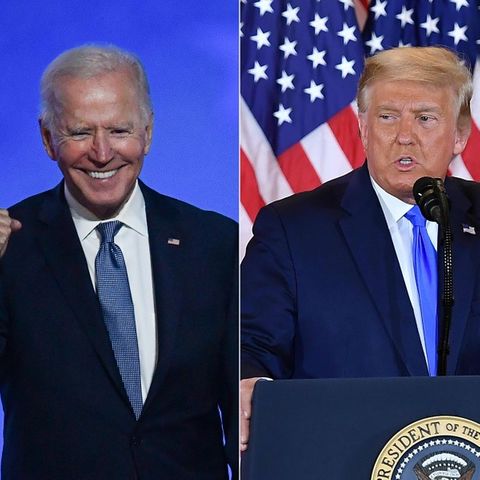 Freude bei dem bestätigten Wahlsieger Biden – trübe Miene bei Trump.