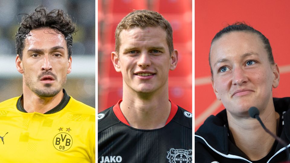Dortmunder Mats Hummels, Leverkusener Sven Bender und Wolfsburger Torfrau Almuth Schult