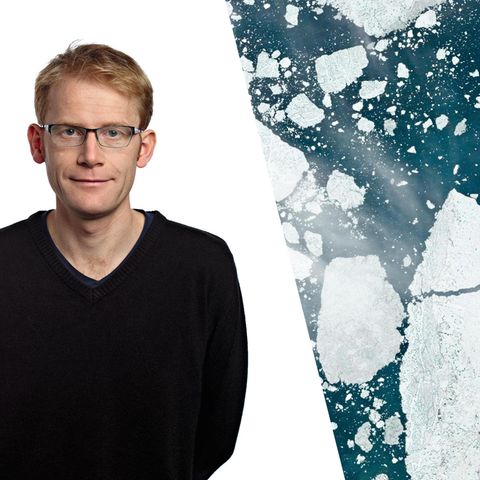 Will Marshall und die Satellitenaufnahme einer gebrochenen Eisscholle