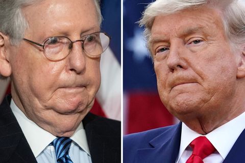 Mitch McConnell, Mehrheitsführer der Republikaner im US-Senat (l.) und der scheidende US-Präsident Donald Trump