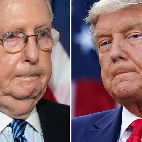 Mitch McConnell, Mehrheitsführer der Republikaner im US-Senat (l.) und der scheidende US-Präsident Donald Trump