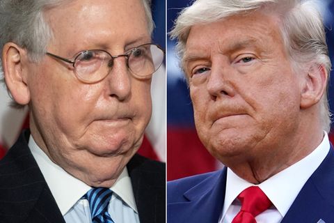 Mitch McConnell, Mehrheitsführer der Republikaner im US-Senat (l.) und der scheidende US-Präsident Donald Trump