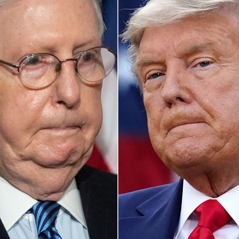Mitch McConnell, Mehrheitsführer der Republikaner im US-Senat (l.) und der scheidende US-Präsident Donald Trump