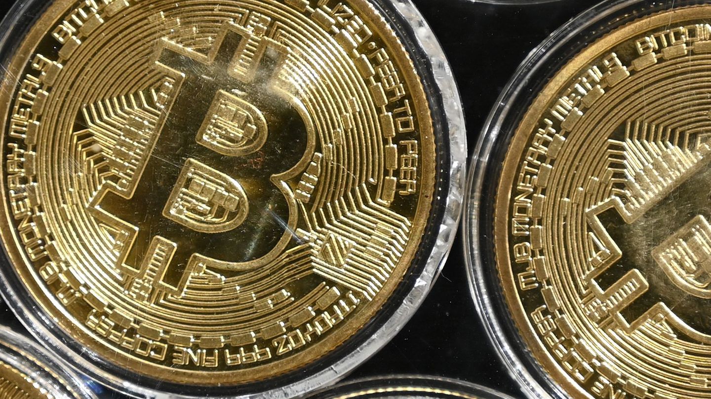 Eine physische Nachahmung der Kryptowährung Bitcoin