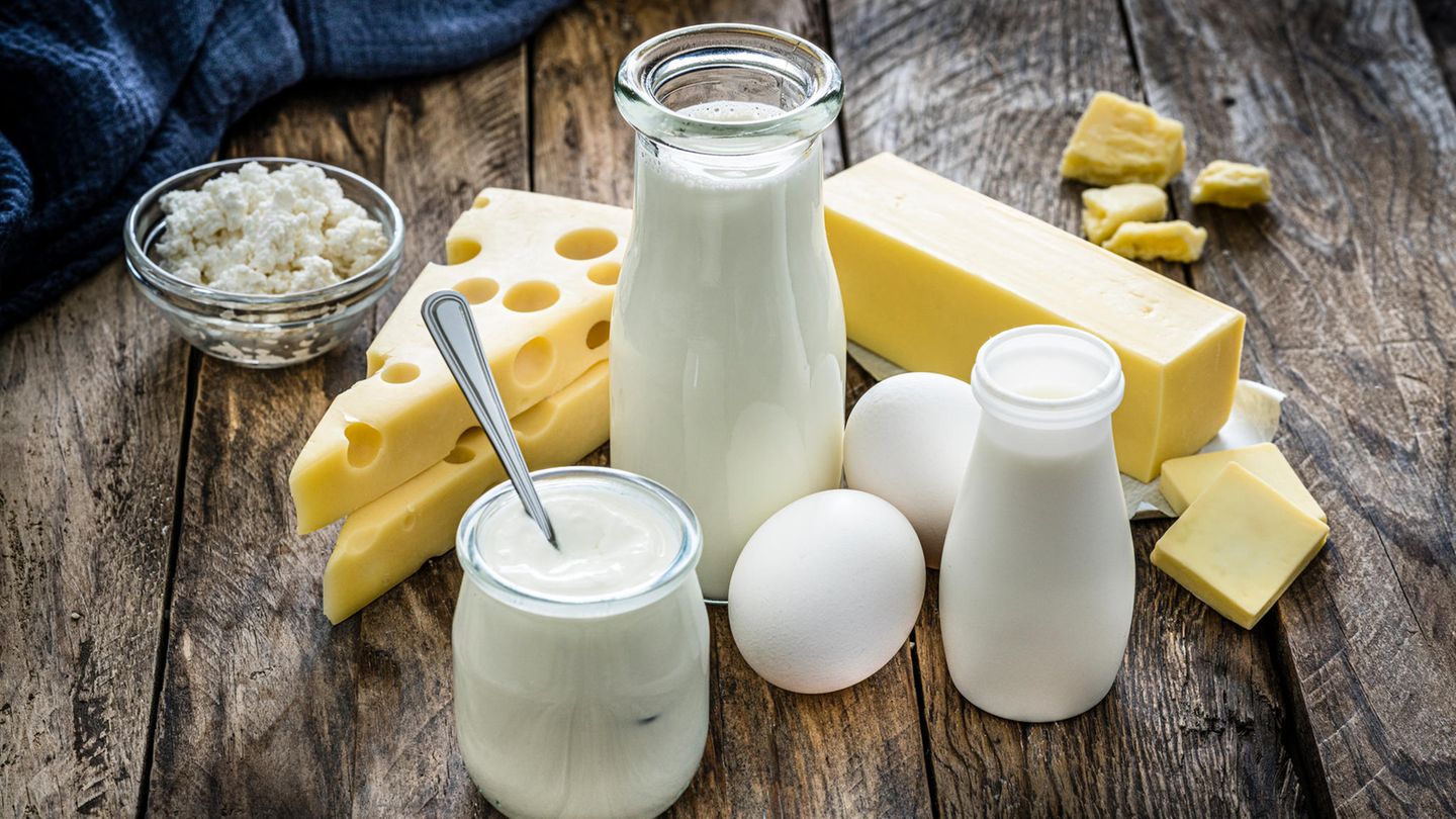Ei- und Milchprodukte  Neben Hülsenfrüchten und Nüssen gehören Ei- und Milchprodukte ebenfalls zu den besten Protein-Lieferanten. Besonders gesund sind etwa Magerquark, der ideal in Nachspeisen integriert werden kann, und Hüttenkäse, der zum Beispiel gut in Salate passt. Beide Produkte enthalten L-Leucin, eine essentielle Aminosäure, die das Muskelwachstum unterstützt.  Bei Käse gelten nicht alle Sorten als Proteinquelle: Harzer Käse, Emmentaler und Parmesan sind zum Beispiel besonders eiweißhaltig. Pro 100 Gramm liefern sie dem Körper etwa 30 Gramm Eiweiß.