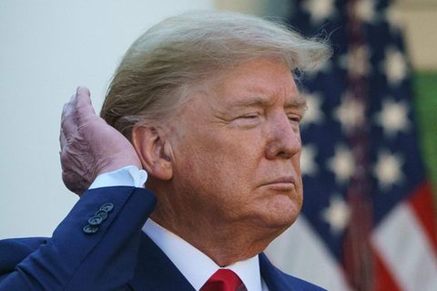US-Präsident Donald Trump im Rosengarten des Weißen Hauses