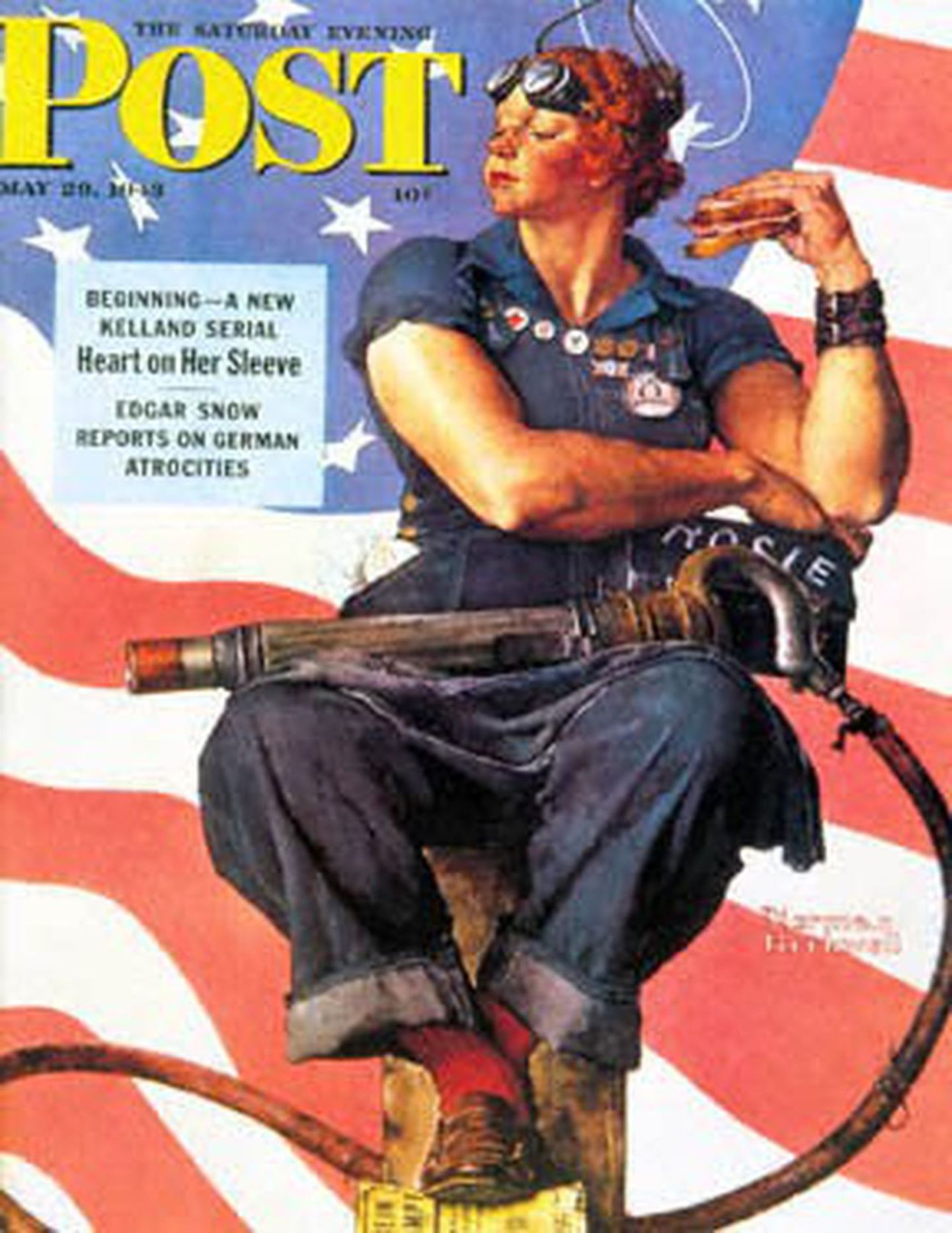 Die erste Rosie von Norman Rockwell - mit einem schweren Niethammer.