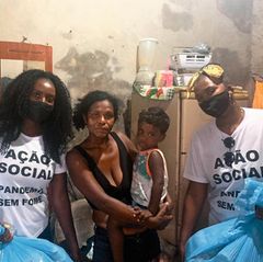 Vic, Day und Priscila vom Aktionsbündnis „Pandemie ohne Hunger“