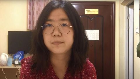 Ein Screenshot aus einem Video der Bloggerin Zhang Zhan