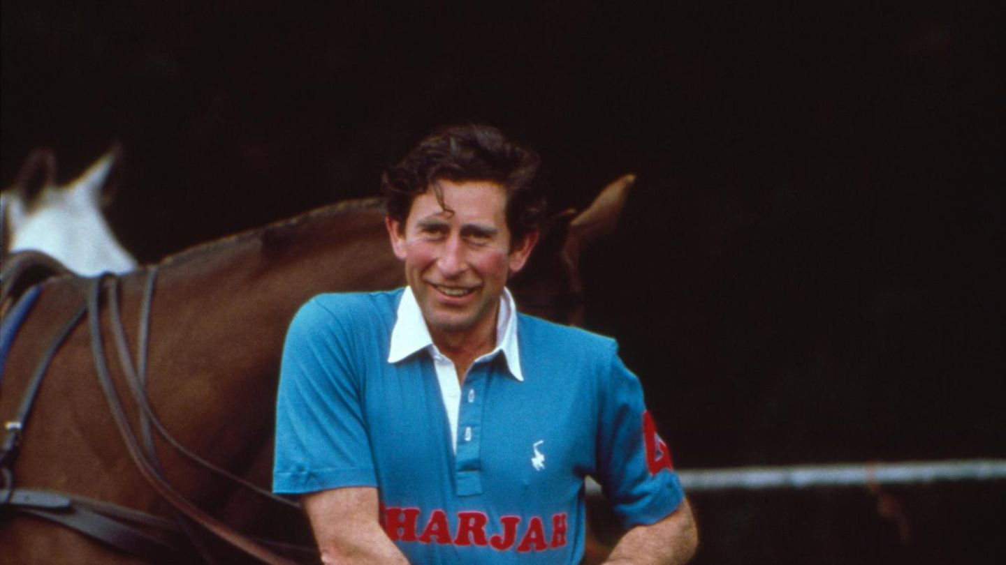Charles getting ready to exercise at Windsor Great Park in 1987