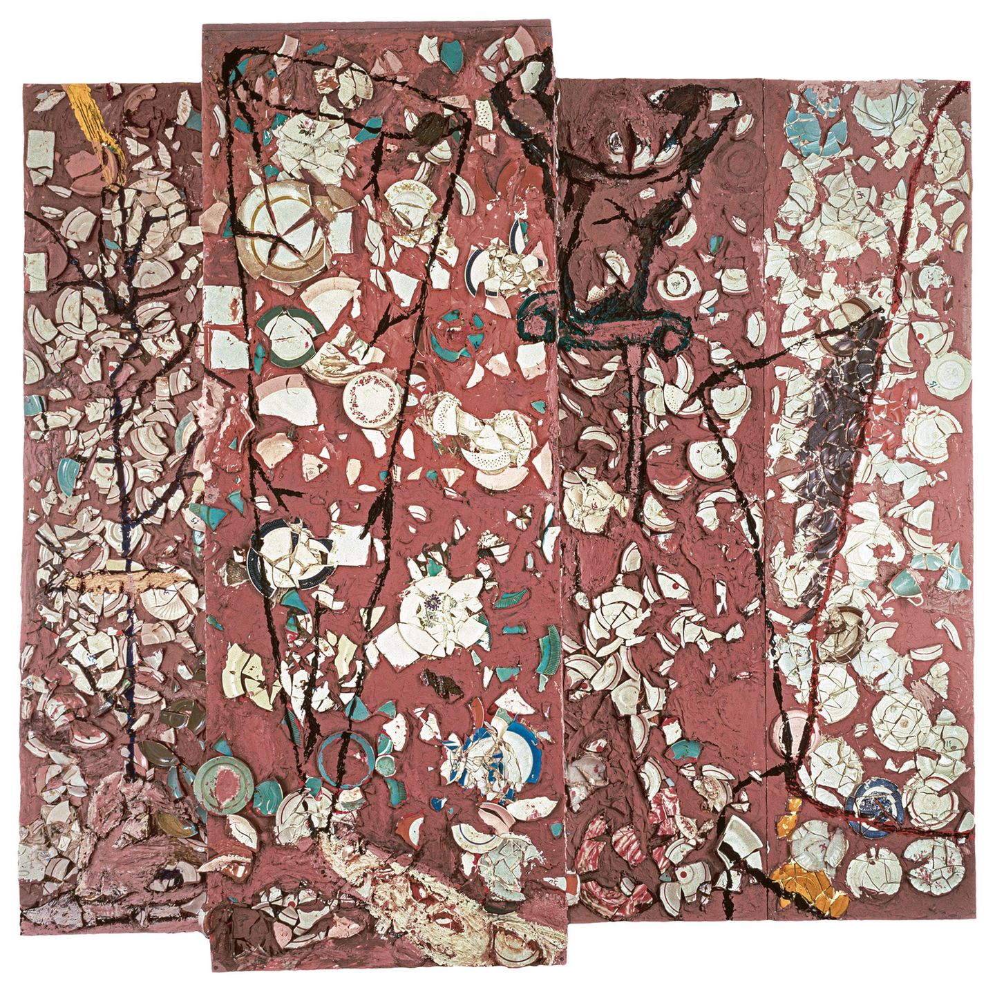 The Patients and the Doctors, 1978 Oil, plates, and bondo on wood 96 x 108 x 12 in. / 243.8 x 274.3 x 30.5 cm