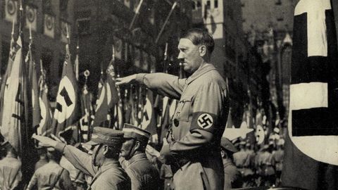 Nürnberg, Reichsparteitag 1934, Adolf Hitler, Blutfahne von 1923, Vorbeimarsch der SA