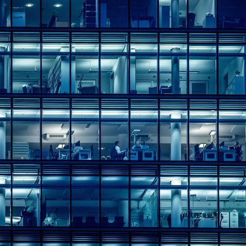 Kein Homeoffice: Bürogebäude in der Coronavirus-Pandemie