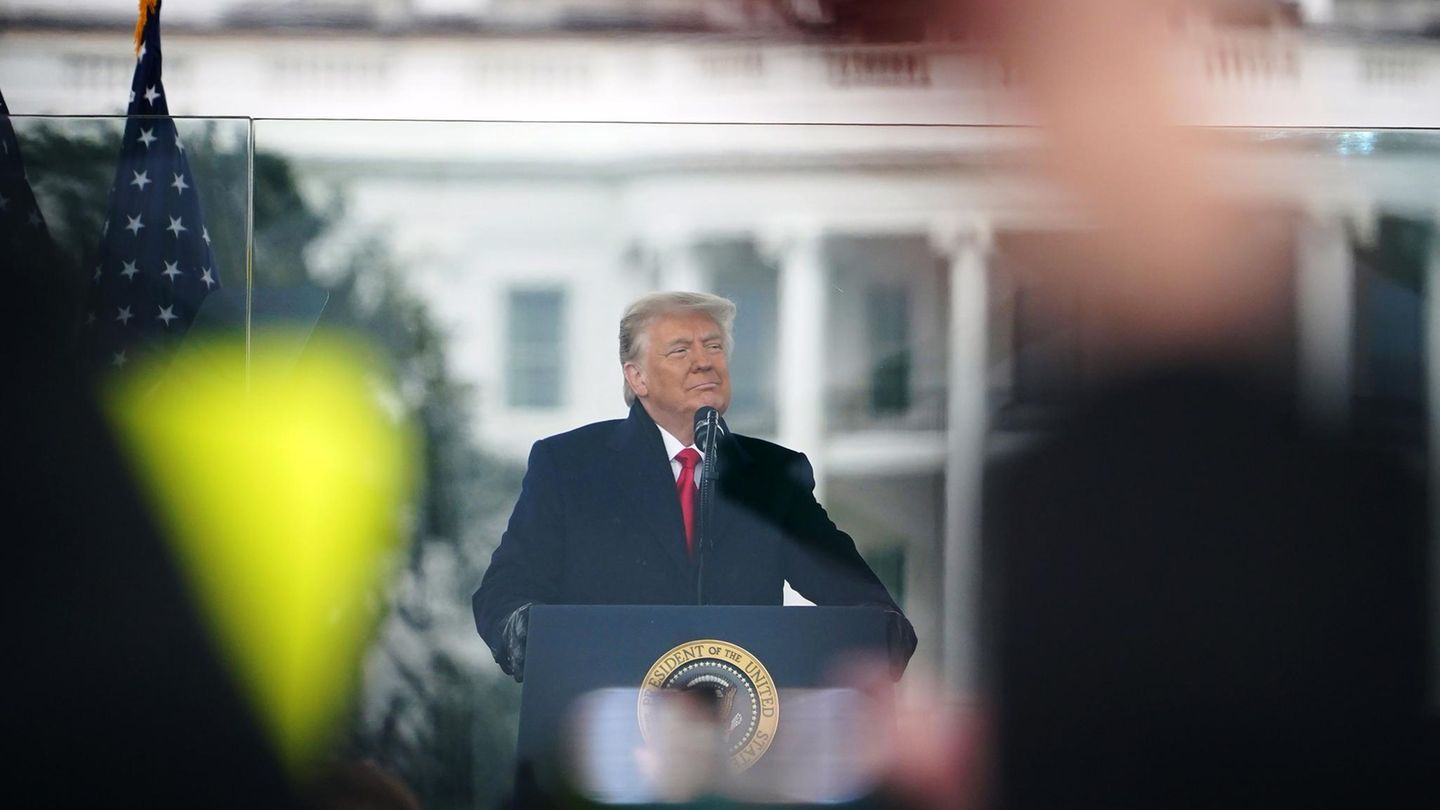 Donald Trump bei seiner Rede vor der Sitzung im Kapitol: "Alle wollen nicht zusehen, wie unser Wahlsieg gestohlen wird"