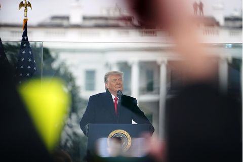 Donald Trump bei seiner Rede vor der Sitzung im Kapitol: "Alle wollen nicht zusehen, wie unser Wahlsieg gestohlen wird"