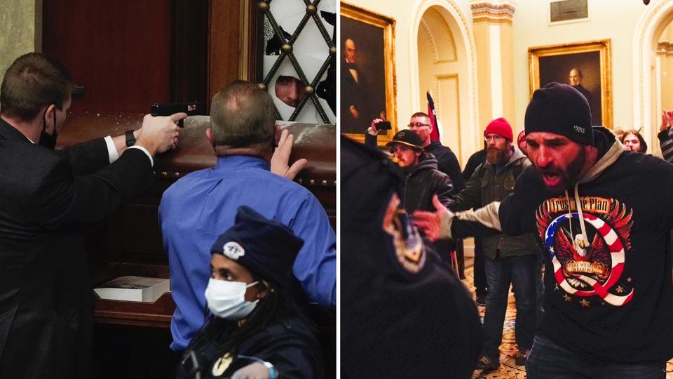 USA: Rangeleien vor dem Kapitol - Demonstranten im Gebäude