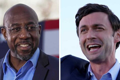 Demokratische Sieger in Georgia: Raphael Warnock und Jon Ossoff   