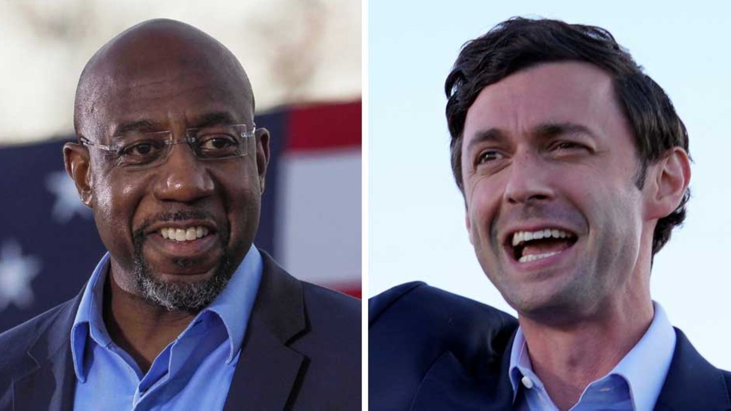 Demokratische Sieger in Georgia: Raphael Warnock und Jon Ossoff   