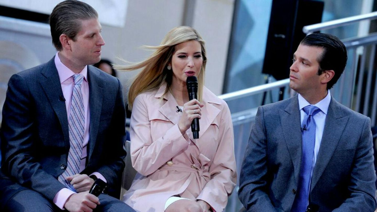 Eric Trump (l.), Ivanka Trump und Donald Trump Jr. im Jahr 2016