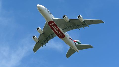 Ein Airbus A380 von Emirates Airlines