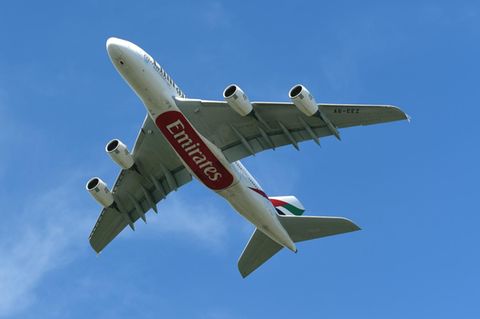 Ein Airbus A380 von Emirates Airlines