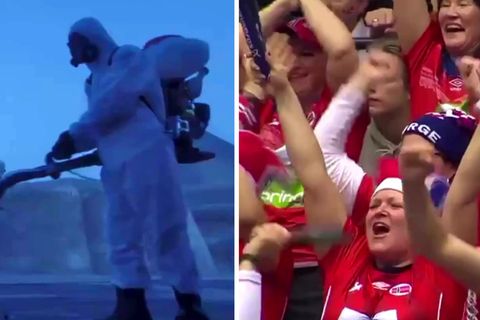 Uwe Gensheimer und leeres Handballstadion in Ägypten