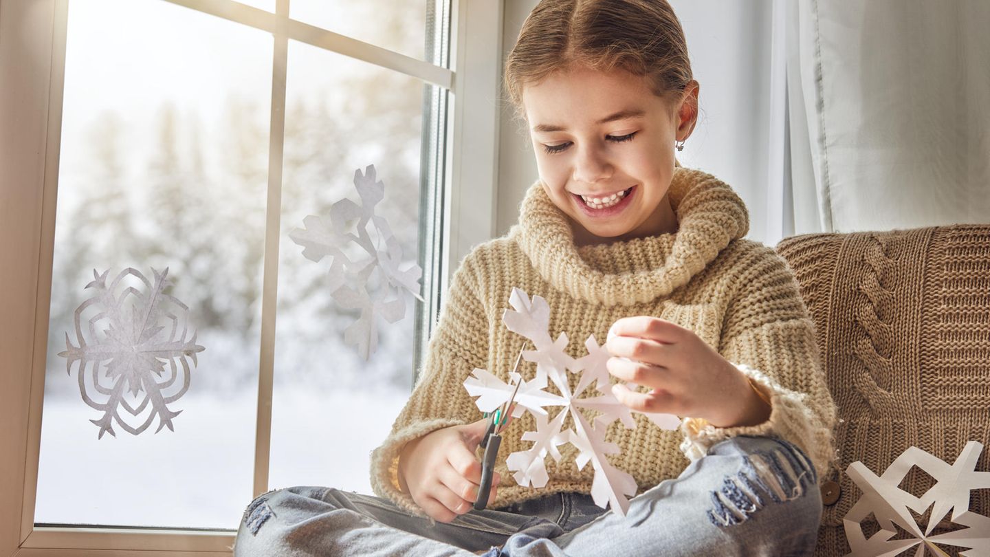 Schneeflocken sind beliebte Fensterbilder
