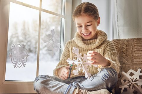 Schneeflocken sind beliebte Fensterbilder