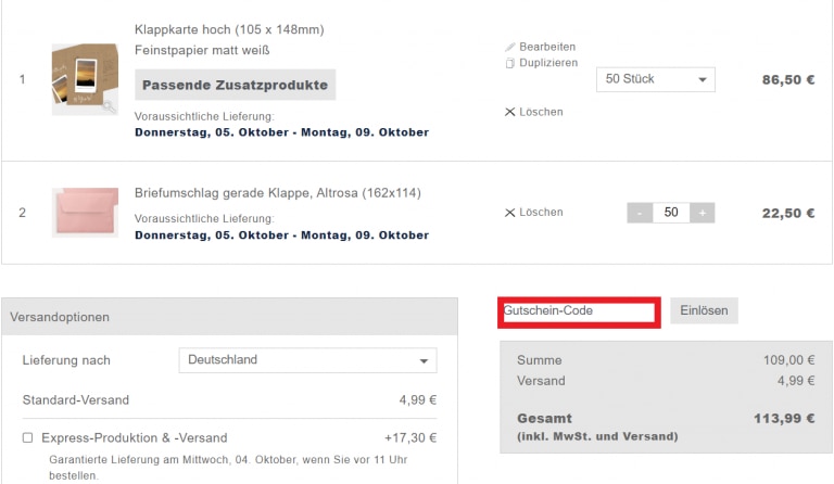 Kartenliebe Gutschein Januar 2025 5€ Gutscheincode + 4 weitere